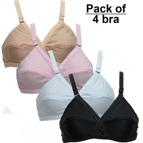 Pack of 4 Classy Cotton Non-Padded Comfortable Bras – Full Coverage