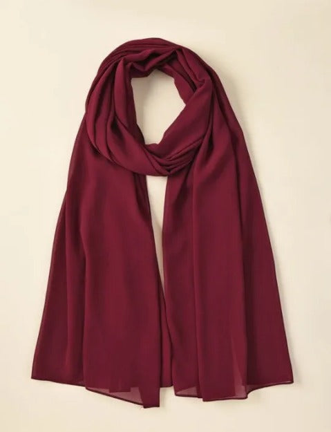 Luxury Chiffon Georgette Hijab Scarf for Women Lightweight and Breathable 70x29