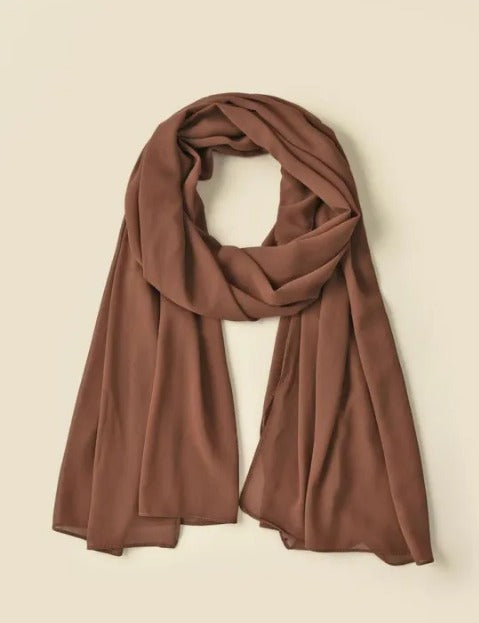 Luxury Chiffon Georgette Hijab Scarf for Women Lightweight and Breathable 70x29
