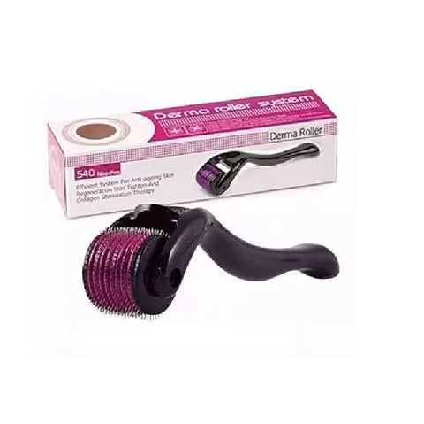 Derma Roller 0.5mm Hair & Skin System with 540 Micro Needle for Hair Growth Skin Care Beauty Tool for Anti-Aging Skin Repair, Anti Wrinkles Stretch, and Acne Scars Removal for Men and Women